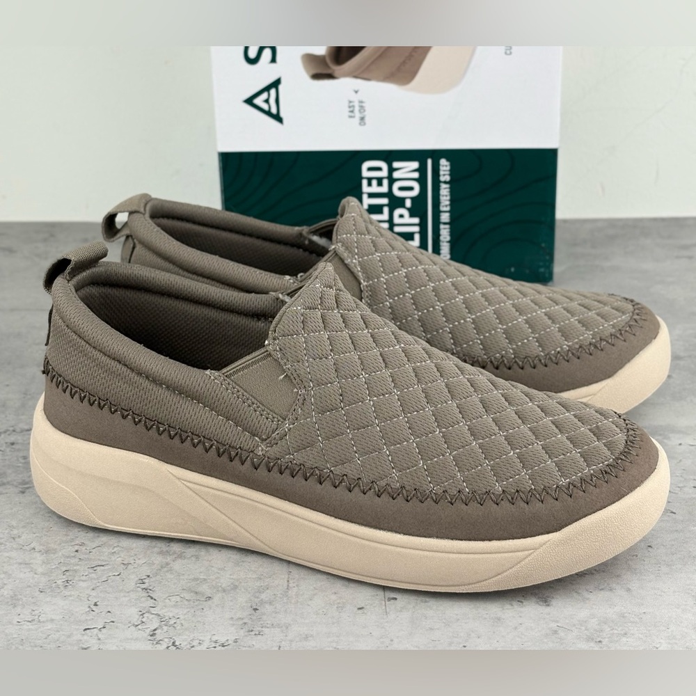 Staheekum Quilted Slip On Women’s Shoes Taupe Size 10 Light Wear With Box